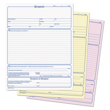 Adams® Contractor Proposal Form, Three-part Carbonless, 8.5 X 11.44, 1-page, 50 Forms freeshipping - TVN Wholesale